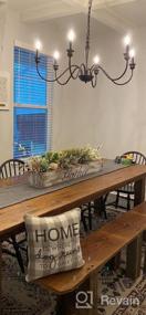 img 5 attached to Rustic Black Chandelier For Farmhouse Style Dining Room And Kitchen Island Lighting