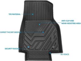 img 3 attached to Ultimate All-Weather Protection: Pedigree 3D Floor Mats for Tesla Model Y (2020-2022) - Custom Fit Black TPE Liners for 1st & 2nd Row