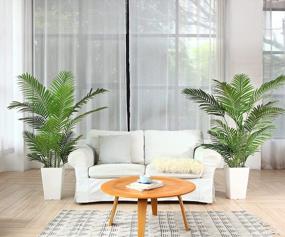 img 1 attached to Bring The Outdoors In: Stunning Fopamtri 5-Ft Artificial Areca Palm Trees For Home & Office