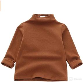 img 3 attached to 👶 Hstyle Baby Cotton Turtleneck Shirts: Comfy Unisex Long Sleeve Basic Tops in Solid Colors and Stripes