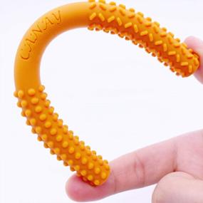 img 1 attached to BPA Free Soft Silicone Teething Toys For Babies 3-6 Months & 6-12 Months - Dishwasher & Refrigerator Safe (Blue+Orange) Original Hollow Teething Tubes (6.8’’ Long)