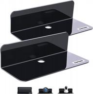 oaprire acrylic floating wall shelves set of 2, damage-free expand wall space, small display shelf for smart speaker /action figures with cable clips logo