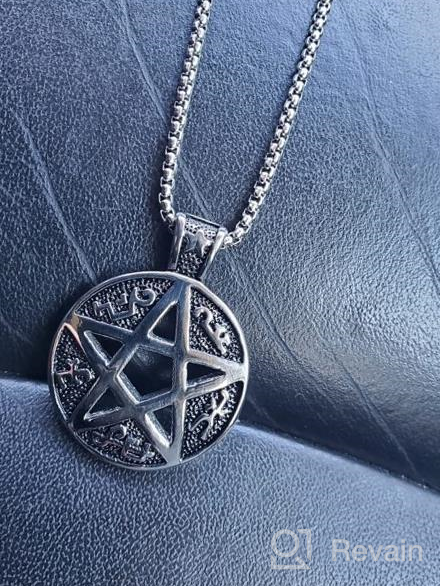 img 1 attached to Stainless Steel Pendant Necklace with Supernatural Devils 🔮 Trap Symbol and Sigil - Pentagram Anti Possession by HZMAN review by Robert Maysey