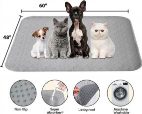img 3 attached to Waterproof Dog Training Pad Extra Large 48" X 60", Reusable Washable Mat For Housebreaking, Whelping & Playpen With Non-Slip Bottom - Super Absorbent Pet Pee Pad (1 Pack)