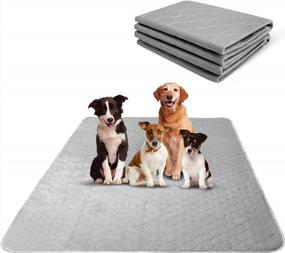 img 4 attached to Waterproof Dog Training Pad Extra Large 48" X 60", Reusable Washable Mat For Housebreaking, Whelping & Playpen With Non-Slip Bottom - Super Absorbent Pet Pee Pad (1 Pack)