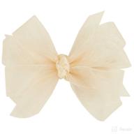 wee ones baby girls' tiny classic organza double hair 🎀 bow - ecru: elegant and delicate hair accessory for stylish infants логотип