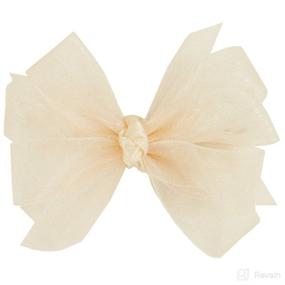 img 4 attached to Wee Ones Baby Girls' Tiny Classic Organza Double Hair 🎀 Bow - Ecru: Elegant and Delicate Hair Accessory for Stylish Infants