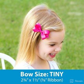 img 1 attached to Wee Ones Baby Girls' Tiny Classic Organza Double Hair 🎀 Bow - Ecru: Elegant and Delicate Hair Accessory for Stylish Infants