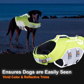 img 1 attached to ThinkPet Dog Life Jacket Reflective Lifesaver Floating Vest Adjustable (S (Chest 16.7-19.6In/Neck 11.4-16.1In), Green)