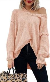 img 4 attached to 👗 Stylish Niitawm Women's V Neck Oversized Sweaters for Fall and Winter Fashion