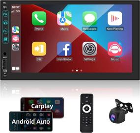 img 4 attached to 📱 Rimoody Double Din Apple CarPlay Car Radio with Bluetooth and 7'' Touchscreen - Android Auto, FM Radio, Mirror Link, USB/TF/Aux-in, RCA + AHD Backup Camera & SWC