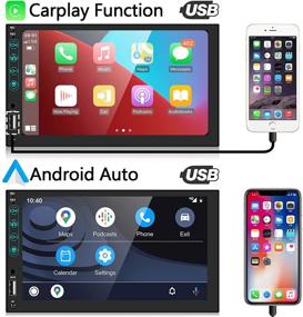 img 3 attached to 📱 Rimoody Double Din Apple CarPlay Car Radio with Bluetooth and 7'' Touchscreen - Android Auto, FM Radio, Mirror Link, USB/TF/Aux-in, RCA + AHD Backup Camera & SWC