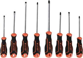 img 4 attached to KSEIBI 8-Piece Slotted and Phillips Head Screwdriver Set