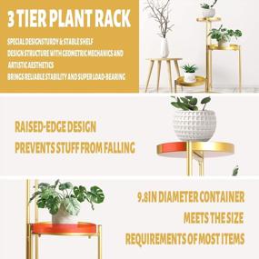 img 1 attached to Versatile And Chic: BIGTREE Foldable Metal Plant Stand In Gorgeous Gold For Indoor And Outdoor Use