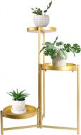 versatile and chic: bigtree foldable metal plant stand in gorgeous gold for indoor and outdoor use logo