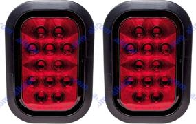 img 4 attached to 🚦 ALL STAR TRUCK PARTS: 2-Pack - 5x3" Red Rectangle LED Stop/Turn/Tail Truck Light Kit