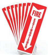 pack of 8 fire extinguisher safety sign stickers - 4" x 12" - 5 mil vinyl - bright red and white colors - durable self adhesive, weatherproof and uv protected - ideal for home, office or boat logo
