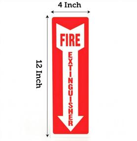 img 3 attached to Pack Of 8 Fire Extinguisher Safety Sign Stickers - 4" X 12" - 5 Mil Vinyl - Bright Red And White Colors - Durable Self Adhesive, Weatherproof And UV Protected - Ideal For Home, Office Or Boat