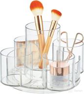 💄 mdesign clear spinning lazy susan makeup turntable storage center - 9 sections - organize your vanity, dressing tables, and cosmetic stations efficiently logo