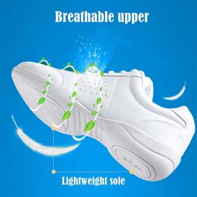 img 2 attached to Adult And Youth White Cheerleading Shoes: Athletic Sport Dance, Training, And Competition Tennis Sneakers For Cheerleaders - DADAWEN Cheer Shoes