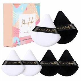 img 4 attached to Set Of 6 Magefy Triangle Makeup Puffs - Soft, White And Black Cosmetic Powder Puffs For Face Powder, Foundation, And Beauty Applications
