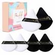 set of 6 magefy triangle makeup puffs - soft, white and black cosmetic powder puffs for face powder, foundation, and beauty applications logo
