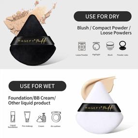 img 1 attached to Set Of 6 Magefy Triangle Makeup Puffs - Soft, White And Black Cosmetic Powder Puffs For Face Powder, Foundation, And Beauty Applications