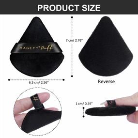img 2 attached to Set Of 6 Magefy Triangle Makeup Puffs - Soft, White And Black Cosmetic Powder Puffs For Face Powder, Foundation, And Beauty Applications