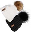 furtalk womens winter knitted beanie hat with faux fur pom 2 packs warm knit skull cap beanie for women… logo
