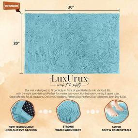 img 3 attached to Plush Chenille Microfiber Bath Mat Rug - Super Absorbent And Extra-Soft Shaggy Bathroom Shower Rug - Machine Washable And Dryable - 20 X 30 Inches - Spa Blue