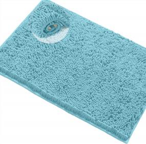 img 4 attached to Plush Chenille Microfiber Bath Mat Rug - Super Absorbent And Extra-Soft Shaggy Bathroom Shower Rug - Machine Washable And Dryable - 20 X 30 Inches - Spa Blue