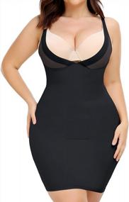 img 4 attached to JOYSHAPER Seamless Tummy Control Full Slips for Women, Body Shaper Cami Dress Slip, Under Dresses Shapewear