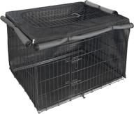 🐶 enhanced dog crate cover: adjustable flap for 24-48 inch metal crate - premium cover only (48 inch, obsidian black) логотип