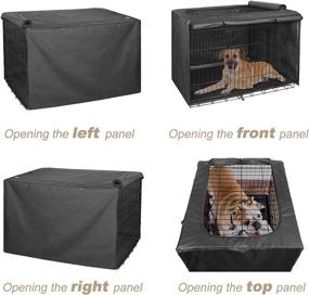 img 1 attached to 🐶 Enhanced Dog Crate Cover: Adjustable Flap for 24-48 Inch Metal Crate - Premium Cover Only (48 Inch, Obsidian Black)