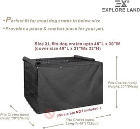 img 3 attached to 🐶 Enhanced Dog Crate Cover: Adjustable Flap for 24-48 Inch Metal Crate - Premium Cover Only (48 Inch, Obsidian Black)