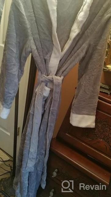 img 1 attached to Women'S Long Soft Hooded Bathrobe Sleepwear Winter Warm Housecoat Gift Robe review by Elizabeth Esquivel