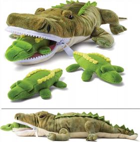 img 4 attached to Get Your Cuddle On With PREXTEX Plushlings Crocodile And Baby Crocodiles Playset