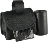 convenient five star pet purse style dispenser with 2 🐾 rolls of easy open poop bags - made in usa (solid black) logo