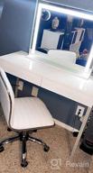 img 1 attached to Glossy White Vanity Desk By GreenForest With 2 Drawers, Modern Style Console Table For Bedroom, Home Office, & Makeup Station - 47" With Gold Metal Legs (Mirror Not Included) review by Scott Mcgowan