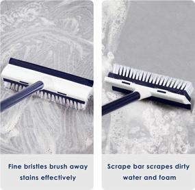 img 2 attached to BOOMJOY Floor Scrub Brush With Long Handle -50" Stiff Brush, 2 In 1 Scrape And Brush,Tub And Tile Brush For Cleaning Bathroom, Patio, Kitchen, Wall And Deck-Navy