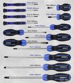 img 3 attached to 🔧 URASISTO Magnetic Screwdrivers Set - 16-pieces Including 6 Slotted and 8 Phillips - Tools for Repair Man with Case
