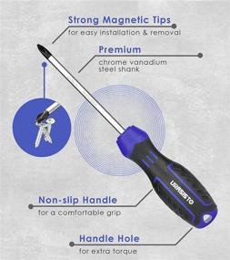 img 2 attached to 🔧 URASISTO Magnetic Screwdrivers Set - 16-pieces Including 6 Slotted and 8 Phillips - Tools for Repair Man with Case