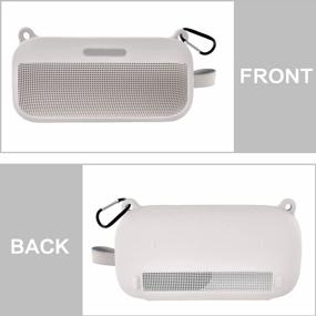 img 3 attached to Silicone Case Cover Compatible With Bose For SoundLink For Flex Bluetooth Portable Speaker, Travel Carrying Protective Pouch Sleeve With Shoulder Strap (Not Include Wireless Speakers) -White