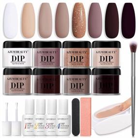 img 4 attached to AZUREBEAUTY 18-Piece Dip Powder Nail Kit: The Ultimate Starter Set For Stunning Fall And Winter Nails