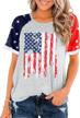 vintage patriotic usa women's shirt for 4th of july - summer casual short sleeve top for a classic american look logo