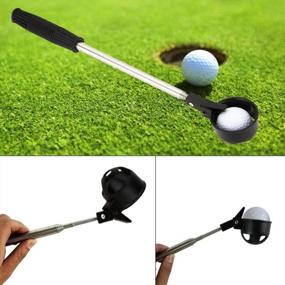 img 1 attached to Portable Telescoping Golf Ball Retriever Tool With Stainless Steel Shaft - Lightweight At 6.6 Oz - Convenient Pick Up Scoop
