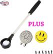 portable telescoping golf ball retriever tool with stainless steel shaft - lightweight at 6.6 oz - convenient pick up scoop logo