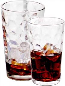 img 1 attached to Set Of 12 Amlong Crystal Drinking Glasses In Harmony Design - Includes 6 12Oz And 6 16Oz Glasses