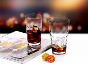 img 2 attached to Set Of 12 Amlong Crystal Drinking Glasses In Harmony Design - Includes 6 12Oz And 6 16Oz Glasses