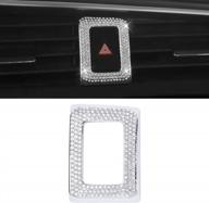 upgrade your honda civic with carfib bling accessories - 10th coupe hatchback type r 2019-2021 hazard warning button ring decals and stickers in zinc alloy and sparkling crystals for men and women logo